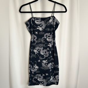 Y2K Dragon Print Mini Dress Size M